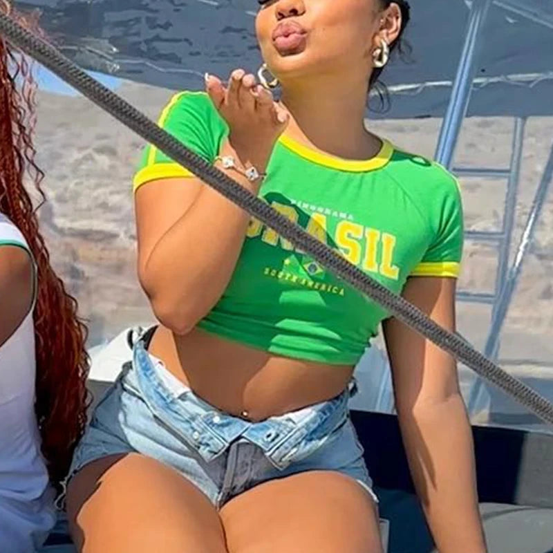 Camiseta Corta Estética Retro