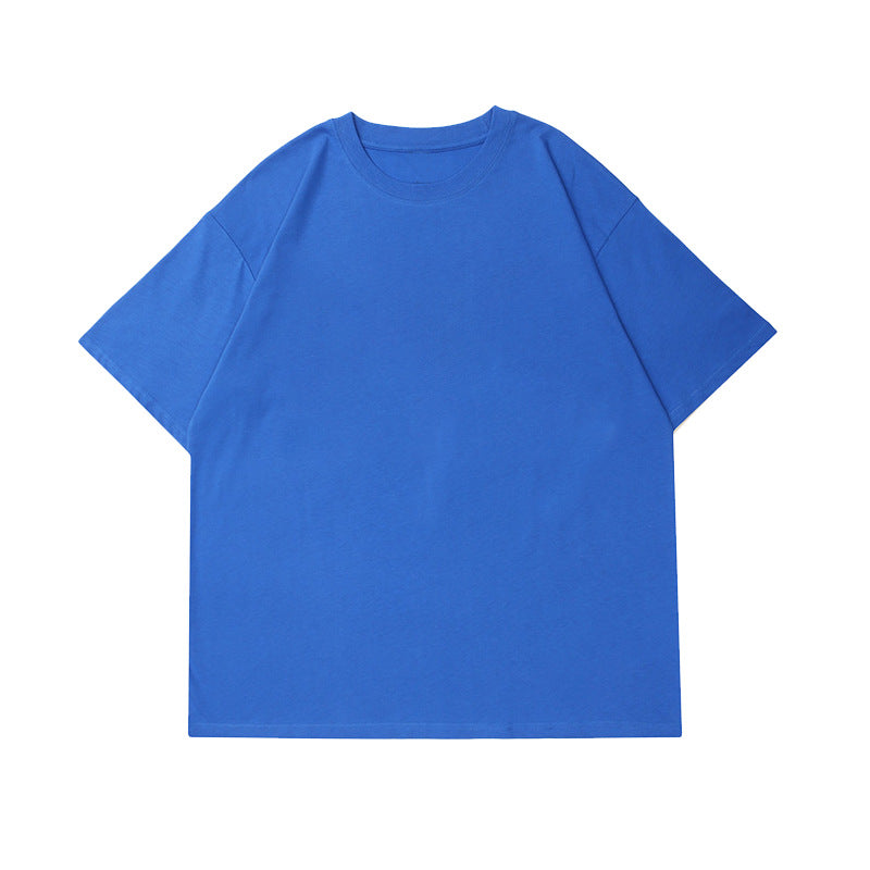 2026 Summer 220g Pullover Round Neck Pure Cotton Short-Sleeved T-Shirt for Men and Women, Loose Casual Thick Versatile Top